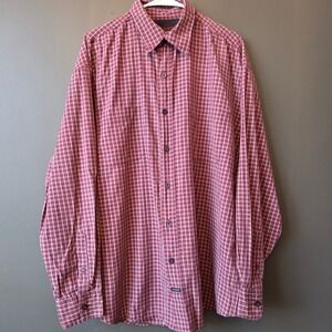 Mens GUESS Jeans USA Red Plaid Button Down Shirt Long Sleeve Casual XL‎ Work